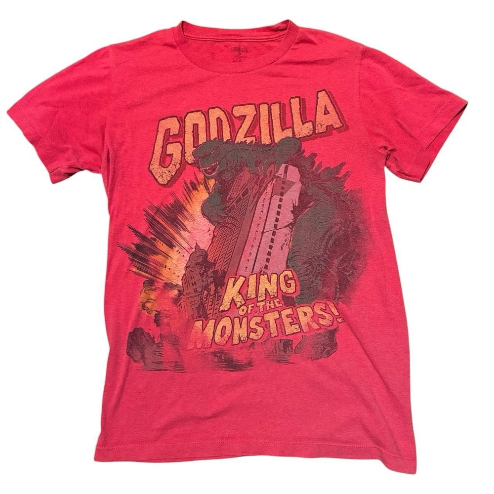Godzilla King of the Monsters Graphic T-Shirt Red Kaiju Movie Tee Small